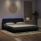 Bed Frame with LED without Mattress Black 200x200 cm Velvet