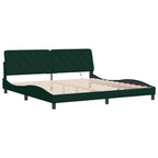 Bed Frame with LED without Mattress Dark Green 200x200 cm Velvet