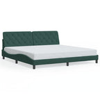 Bed Frame with LED without Mattress Dark Green 200x200 cm Velvet