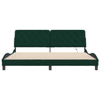 Bed Frame with LED without Mattress Dark Green 200x200 cm Velvet