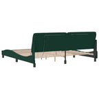 Bed Frame with LED without Mattress Dark Green 200x200 cm Velvet