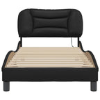 Bed Frame with LED without Mattress "Hvar" Black 80x200 cm