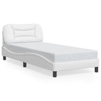 Bed Frame with LED without Mattress "Hvar" White 80x200 cm