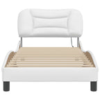 Bed Frame with LED without Mattress "Hvar" White 80x200 cm