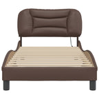 Bed Frame with LED without Mattress "Hvar" Brown 80x200 cm
