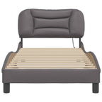 Bed Frame with LED without Mattress "Hvar" Grey 80x200 cm