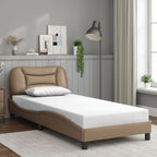 Bed Frame with LED without Mattress "Hvar" Cappuccino 80x200 cm