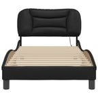Bed Frame with LED without Mattress "Hvar" Black 90x190 cm