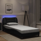 Bed Frame with LED without Mattress "Hvar" Black 90x190 cm