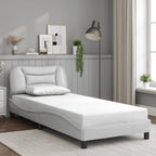 Bed Frame with LED without Mattress "Hvar" White 90x190 cm