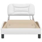 Bed Frame with LED without Mattress "Hvar" White 90x190 cm