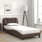 Bed Frame with LED without Mattress "Hvar" Brown 90x190 cm
