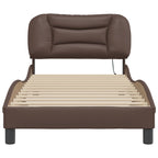 Bed Frame with LED without Mattress "Hvar" Brown 90x190 cm