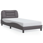 Bed Frame with LED without Mattress "Hvar" Grey 90x190 cm