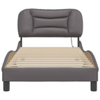 Bed Frame with LED without Mattress "Hvar" Grey 90x190 cm