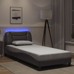 Bed Frame with LED without Mattress "Hvar" Grey 90x190 cm