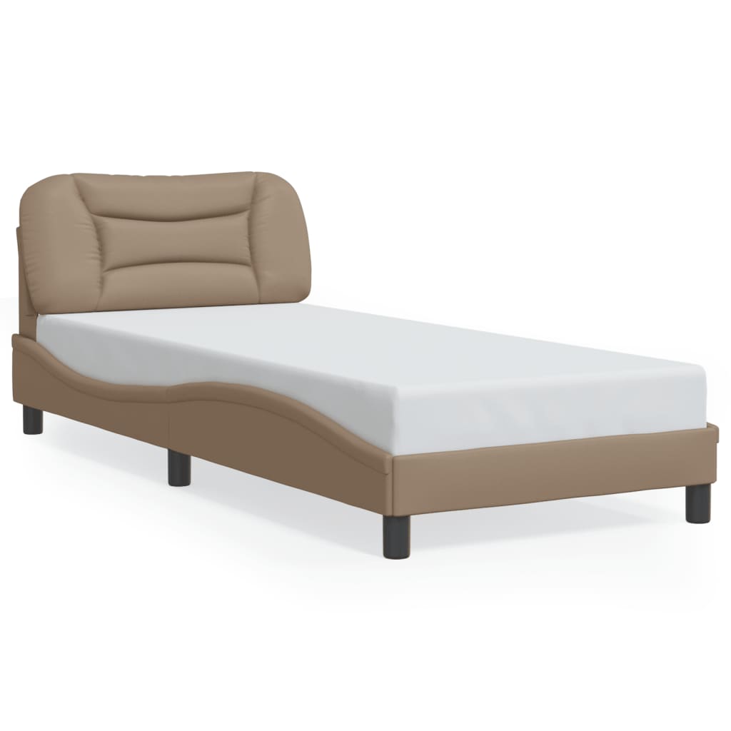 Bed Frame with LED without Mattress "Hvar" Cappuccino 90x190 cm