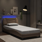 Bed Frame with LED without Mattress "Hvar" Cappuccino 90x190 cm