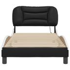 Bed Frame with LED without Mattress "Hvar" Black and White 90x190 cm