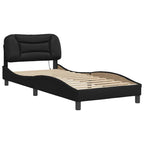Bed Frame with LED without Mattress "Hvar" Black 90x200 cm