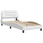 Bed Frame with LED without Mattress "Hvar" White 90x200 cm