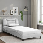 Bed Frame with LED without Mattress "Hvar" White 90x200 cm