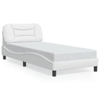 Bed Frame with LED without Mattress "Hvar" White 90x200 cm