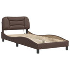 Bed Frame with LED without Mattress "Hvar" Brown 90x200 cm