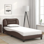 Bed Frame with LED without Mattress "Hvar" Brown 90x200 cm