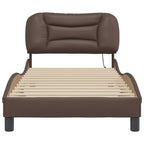 Bed Frame with LED without Mattress "Hvar" Brown 90x200 cm