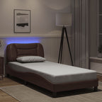 Bed Frame with LED without Mattress "Hvar" Brown 90x200 cm