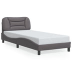 Bed Frame with LED without Mattress "Hvar" Grey 90x200 cm