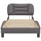 Bed Frame with LED without Mattress "Hvar" Grey 90x200 cm