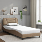 Bed Frame with LED without Mattress "Hvar" Cappuccino 90x200 cm