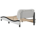 Bed Frame with LED without Mattress "Hvar" White and Black 90x200 cm