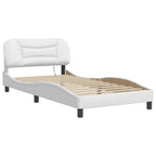 Bed Frame with LED without Mattress "Hvar" White 100x200 cm