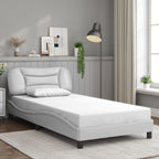 Bed Frame with LED without Mattress "Hvar" White 100x200 cm