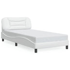 Bed Frame with LED without Mattress "Hvar" White 100x200 cm