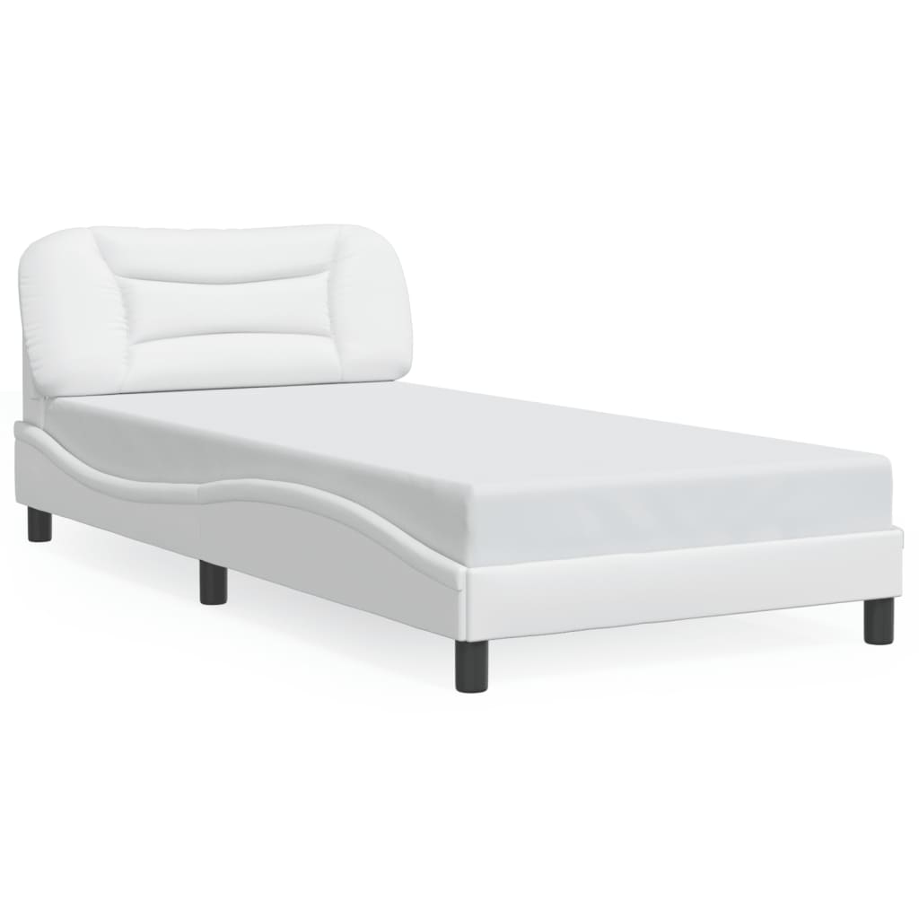 Bed Frame with LED without Mattress "Hvar" White 100x200 cm