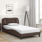 Bed Frame with LED without Mattress "Hvar" Brown 100x200 cm