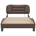 Bed Frame with LED without Mattress "Hvar" Brown 100x200 cm