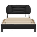 Bed Frame with LED without Mattress "Hvar" Black and White 100x200 cm