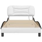 Bed Frame with LED without Mattress "Hvar" White and Black 100x200 cm