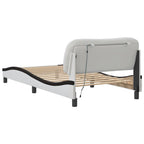 Bed Frame with LED without Mattress "Hvar" White and Black 100x200 cm