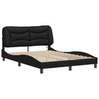 Bed Frame with LED without Mattress "Hvar" Black 120x200 cm