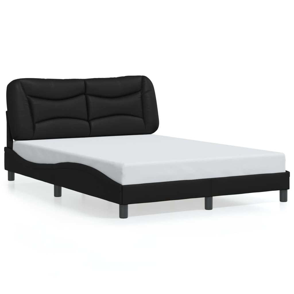 Bed Frame with LED without Mattress "Hvar" Black 120x200 cm