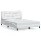 Bed Frame with LED without Mattress "Hvar" White 120x200 cm