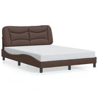 Bed Frame with LED without Mattress "Hvar" Brown 120x200 cm