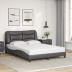 Bed Frame with LED without Mattress "Hvar" Grey 120x200 cm