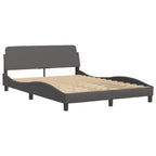 Bed Frame with LED without Mattress "Hvar" Grey 120x200 cm